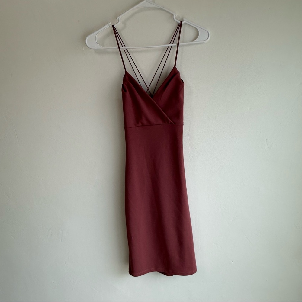 Windsor Dusty Rose Pink Fitted Strappy Back Midi Dress